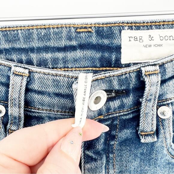 Rag & Bone Nina High Rise Ankle Cigarette Jeans 24 Blue - Picture 6 of 7